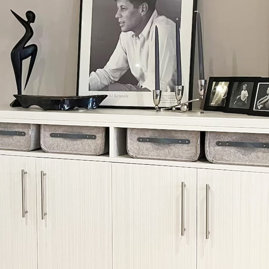 Custom Size Storage Bin with Leather handles