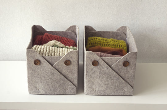 Custom Size Storage Box with Wood Buttons