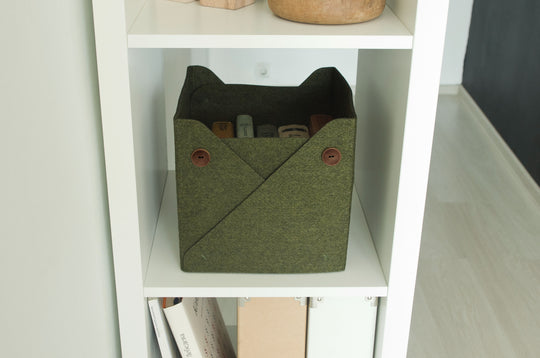 Custom Size Storage Box with Wood Buttons