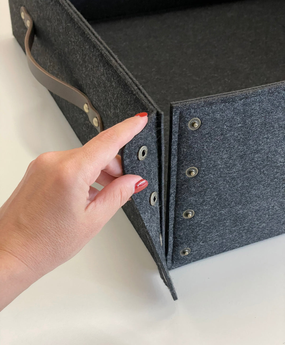 Custom Size Drawer Box with a Leather Handle