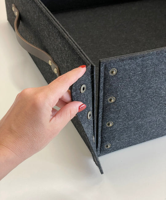Custom Size Drawer Box with a Leather Handle