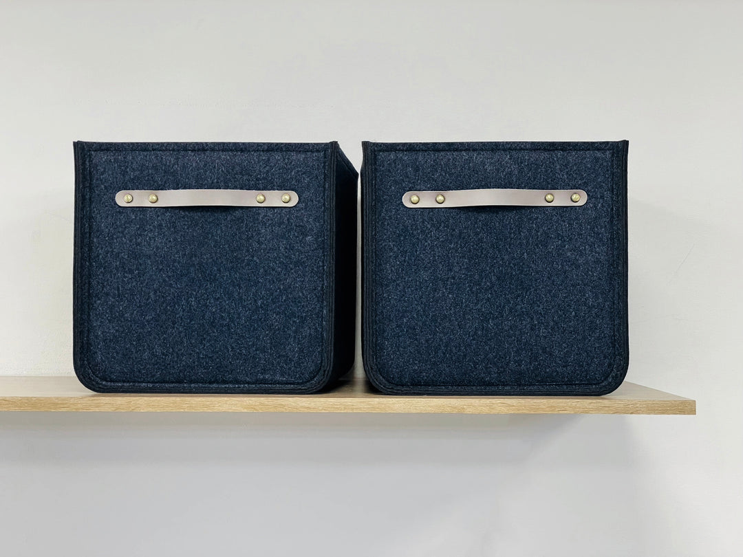 Custom Size Storage Bin with Leather handles