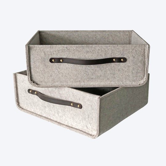 Custom Size Storage Bin with Leather handles