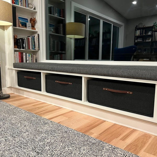 Custom Size Storage Bin with Leather handles