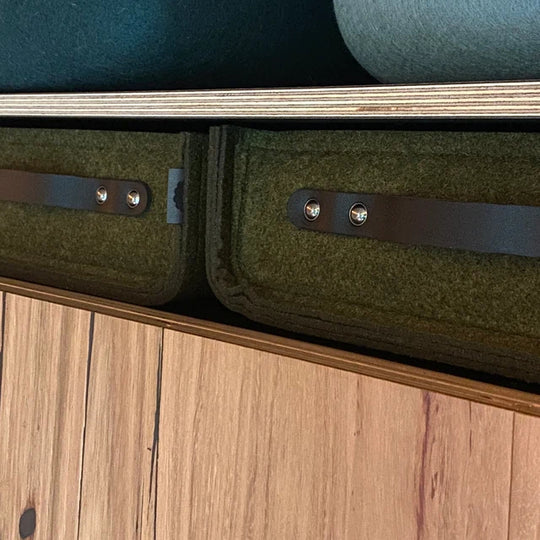 Custom Size Storage Bin with Leather handles