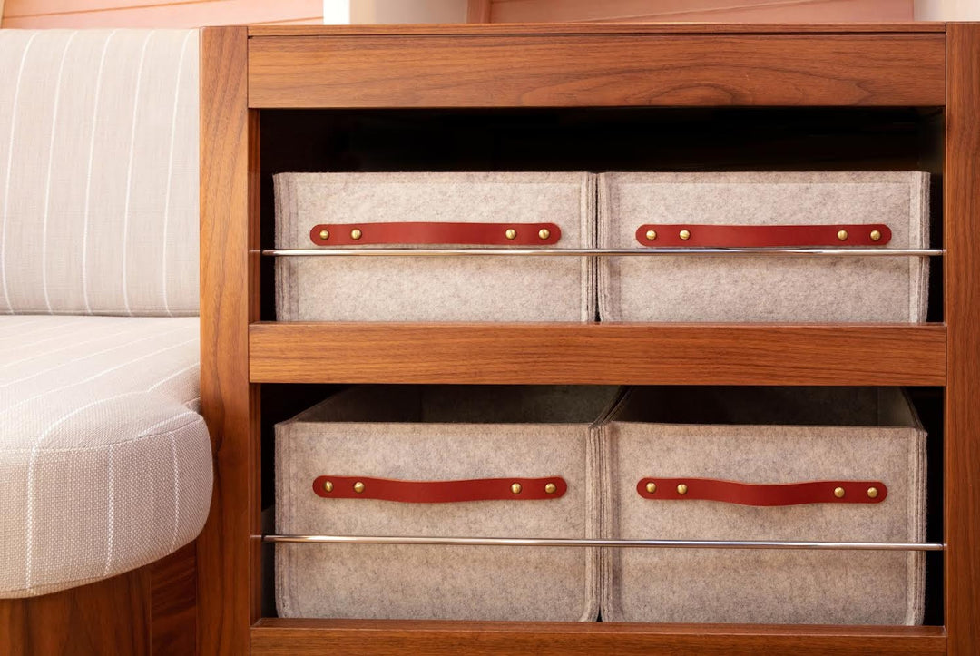Custom Size Storage Bin with Leather handles