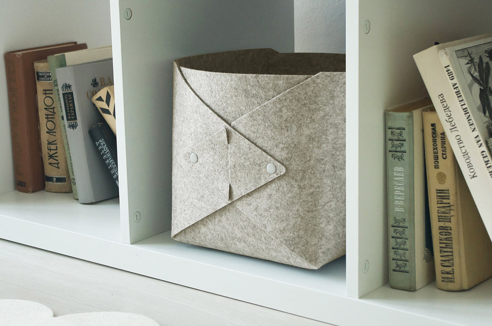 Felt Storage Bin with Buttons