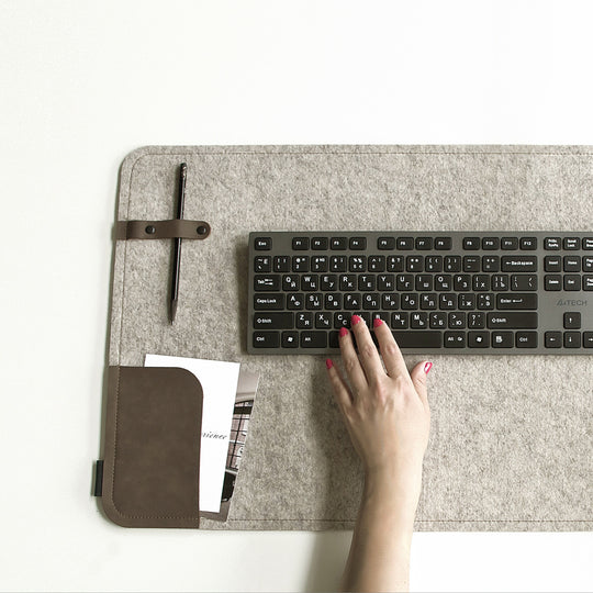 Felt and Leather Desk Mat